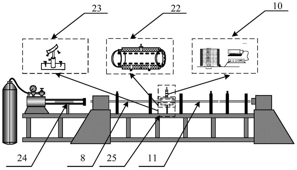 Device and method for measuring dynamic lateral strain of test piece through liquid volume