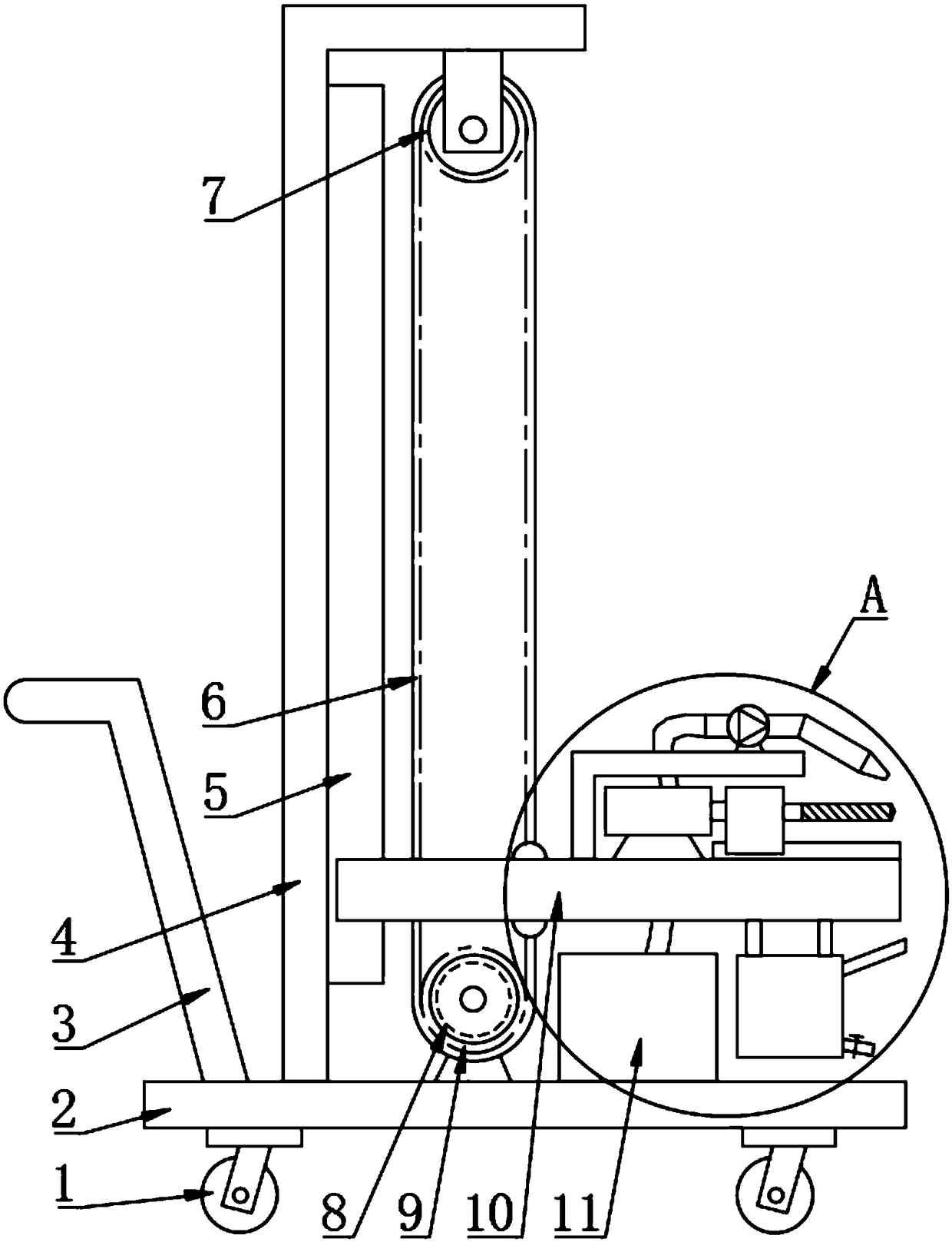 Wall punching device with water spraying function