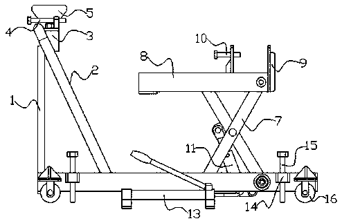 Portable automobile tailboard installing hydraulic device