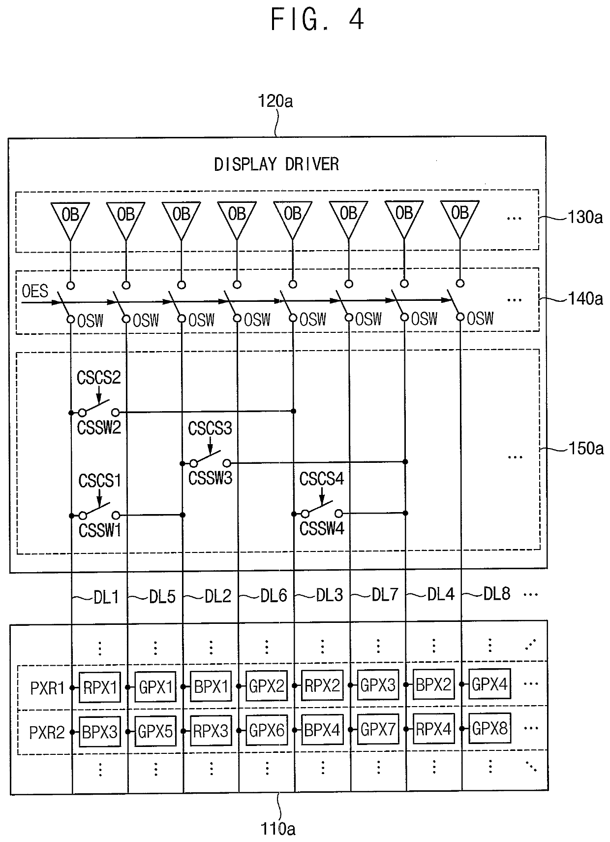 Display device for performing a charge sharing operation