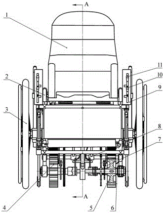 A kind of mechanical self-help wheelchair going up and down stairs