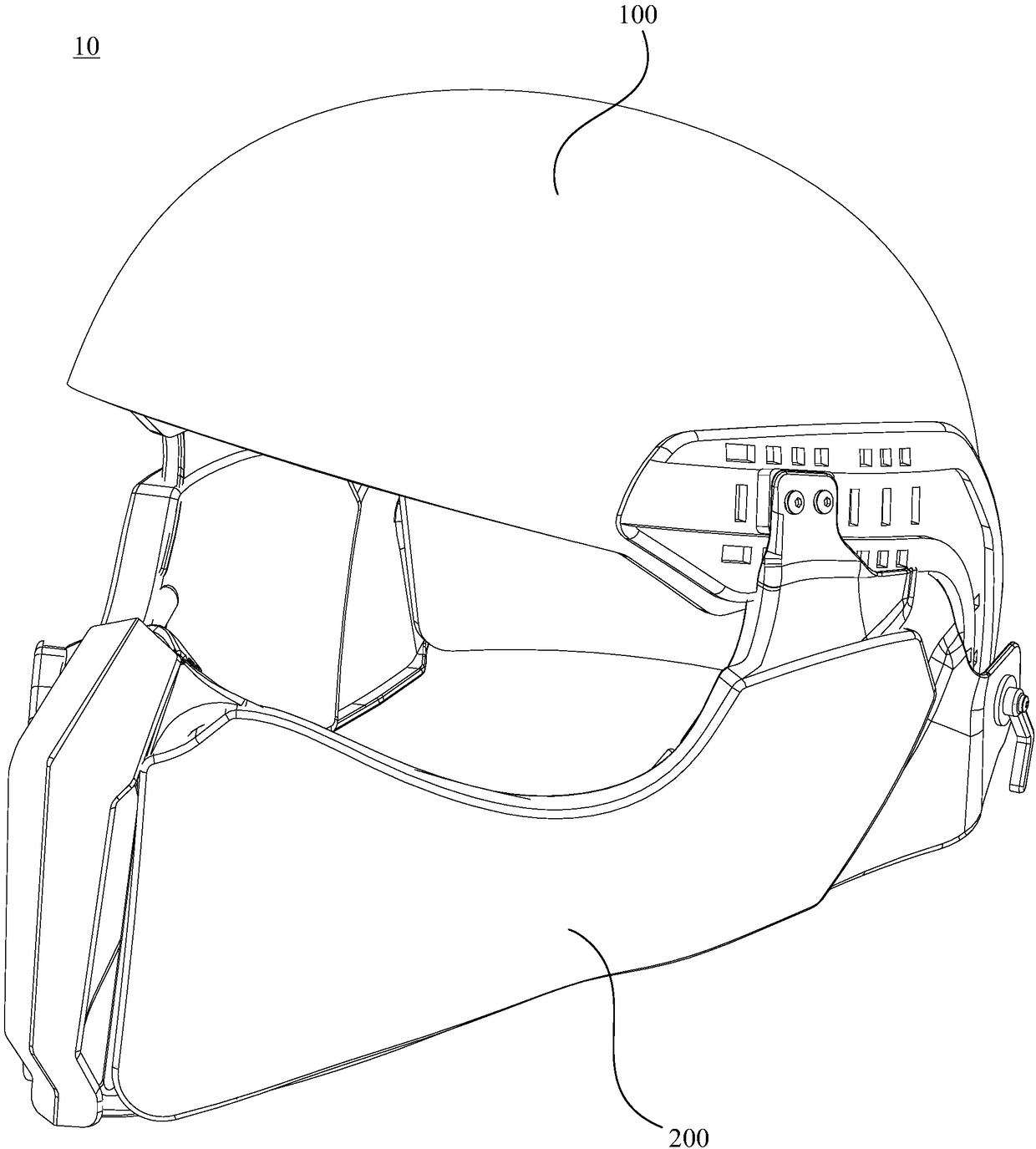 Bulletproof helmet and face mask thereof