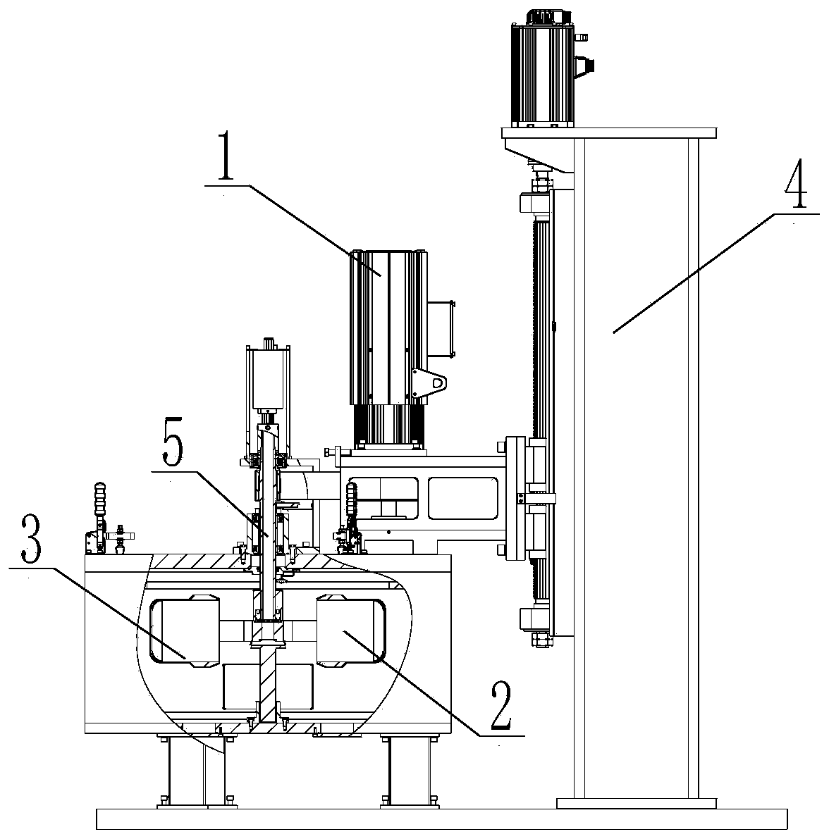 Cantilever type centrifugation supergravity casting device