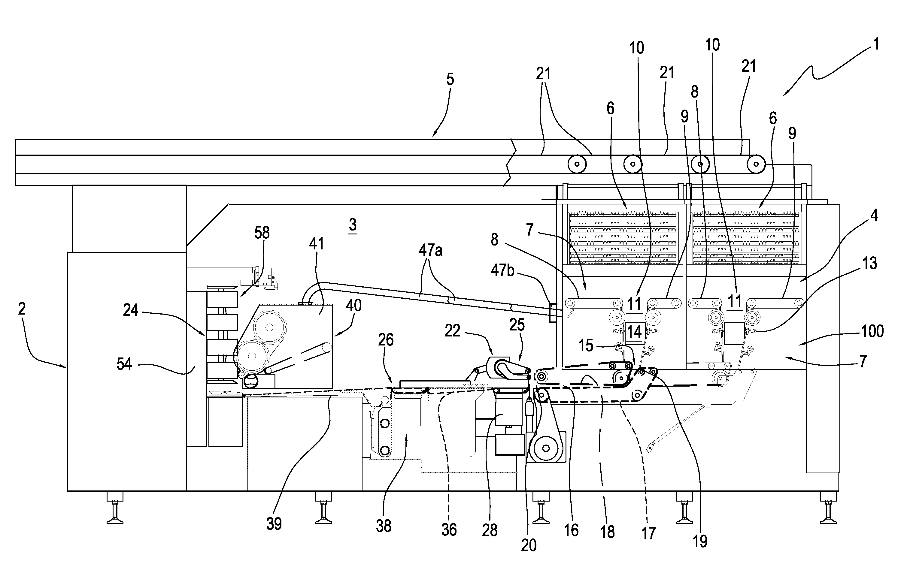 Method and machine for producing bags containing fiber material