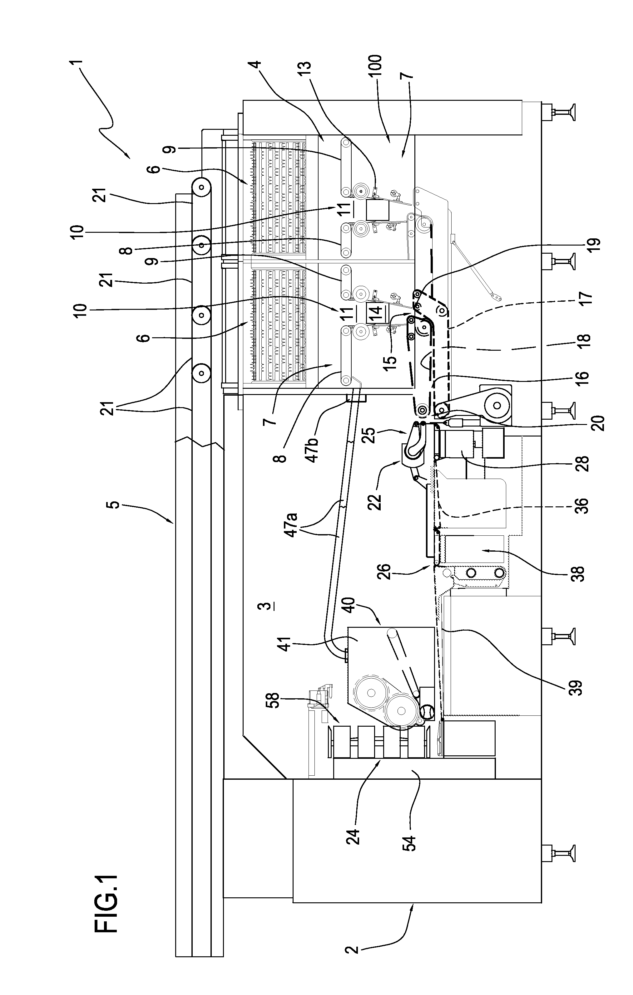 Method and machine for producing bags containing fiber material