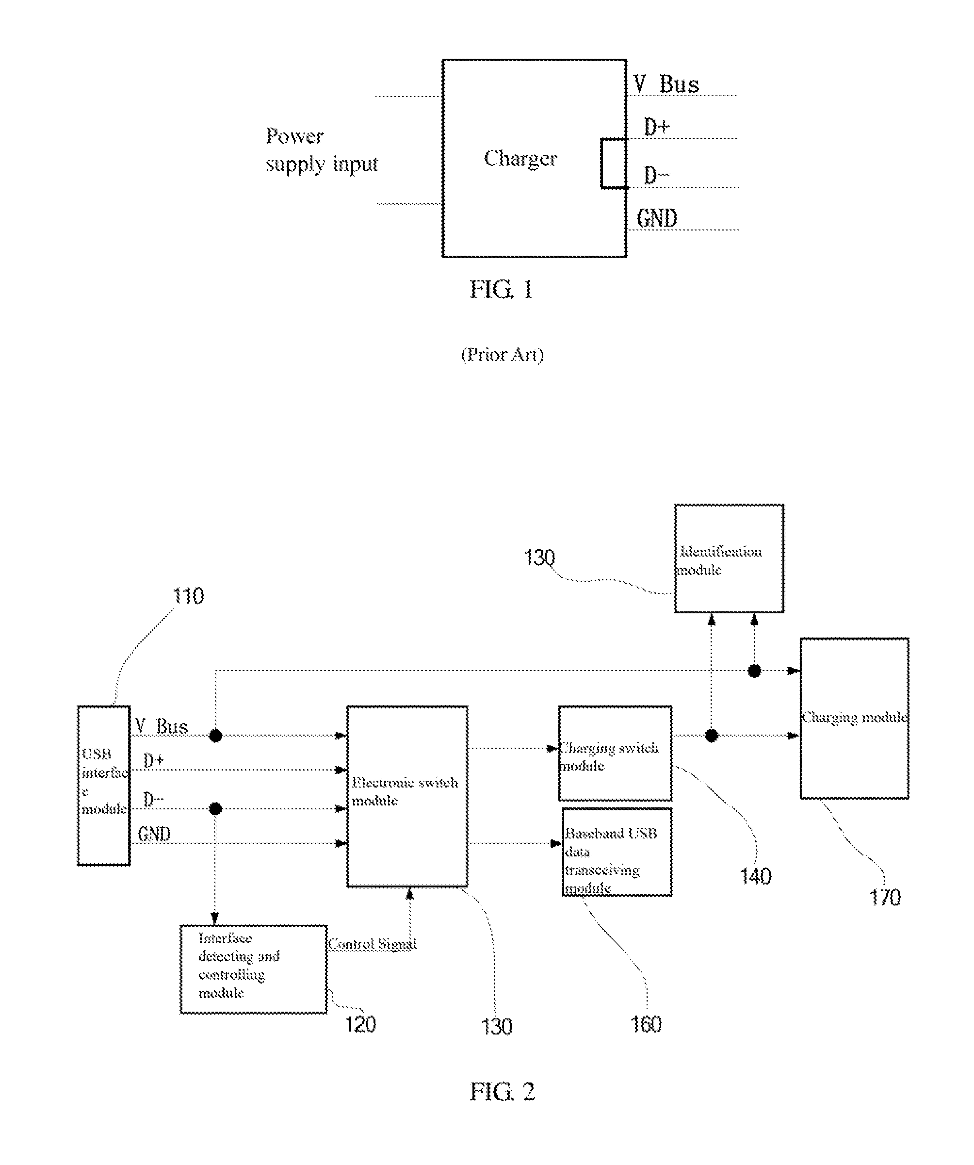 Method and device for identifying universal serial bus (USB) insertion or charger insertion of mobile terminal