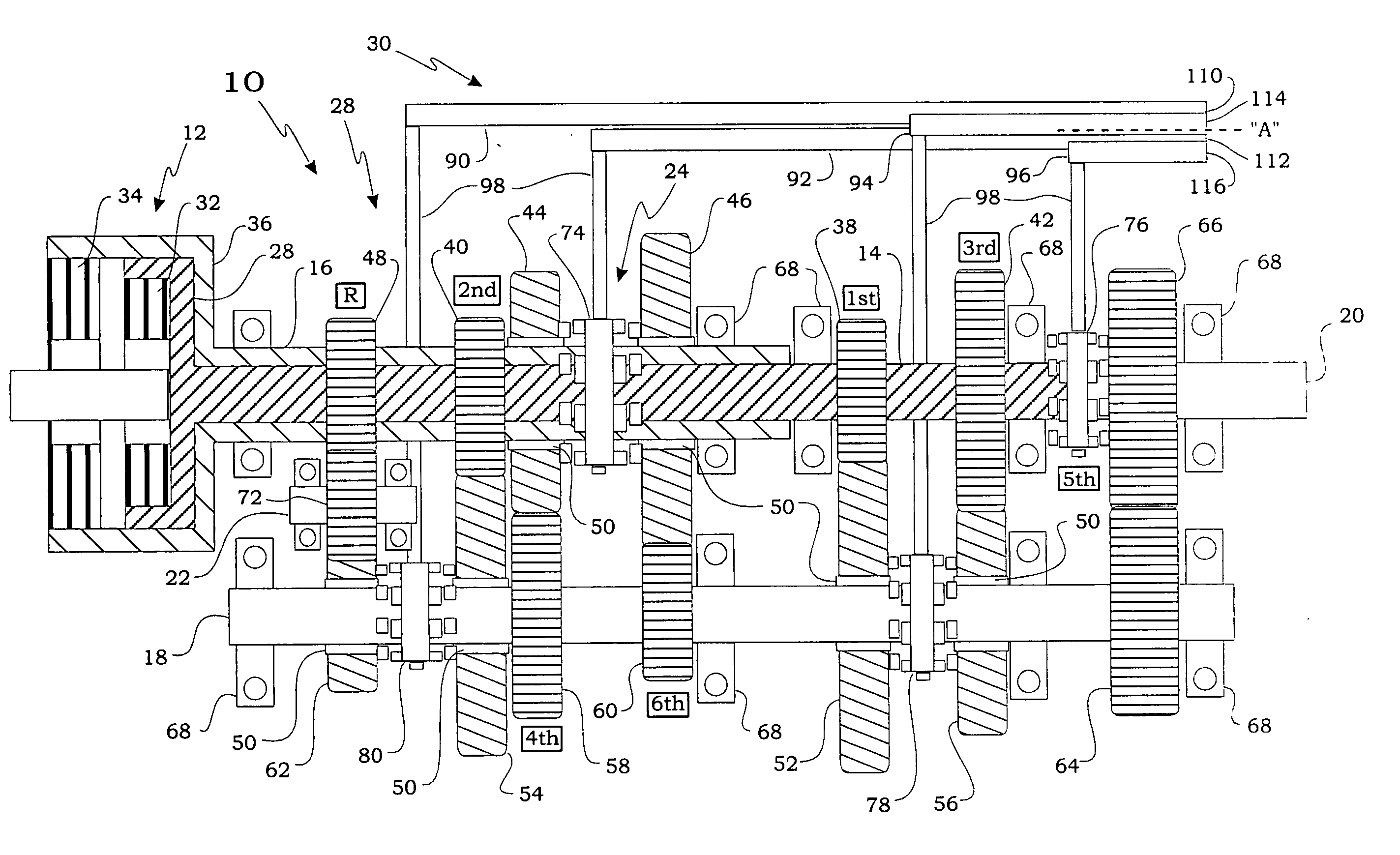 Transmission having an electro-mechanical gear actuation system