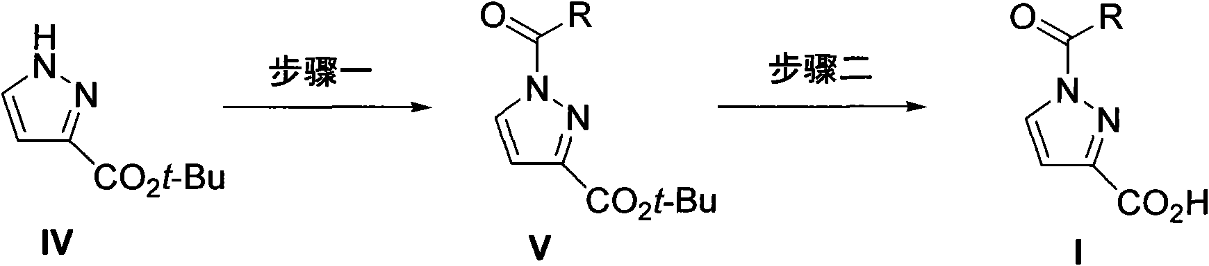 Anti-viral compound intermediate 1-acyl-pyrazole-3-carboxylic acid and preparation method thereof