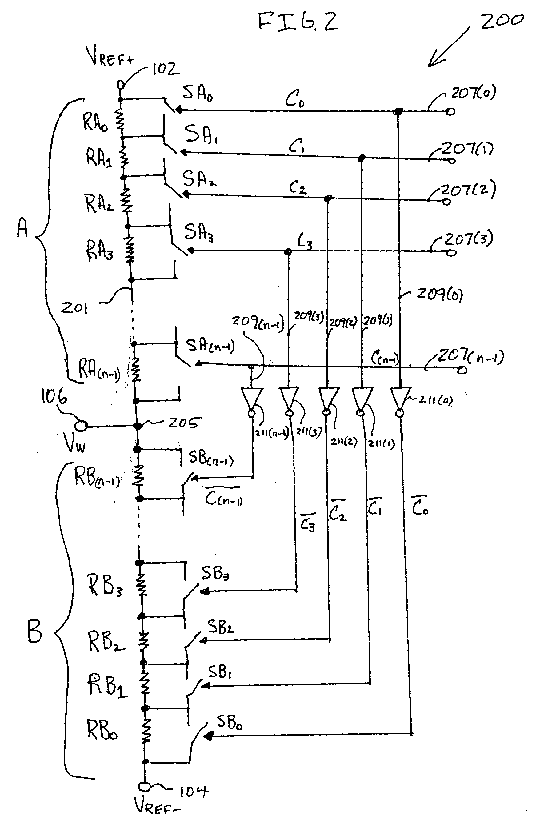 Digital potentiometer with resistor binary weighting decoding