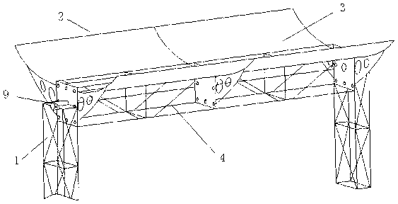 Mirror board support device of solar trough type power generation system