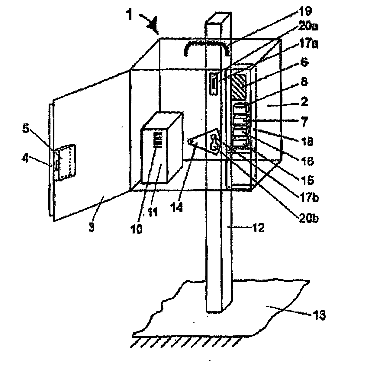 Device and method for the automatic handover of goods