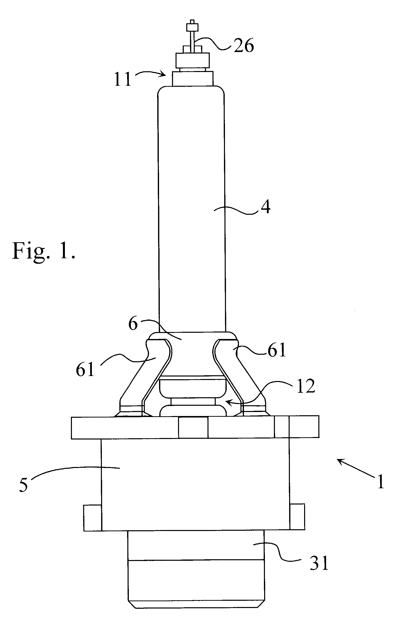 Discharge lamp with bulb fixture arrangement and method for manufacturing the same