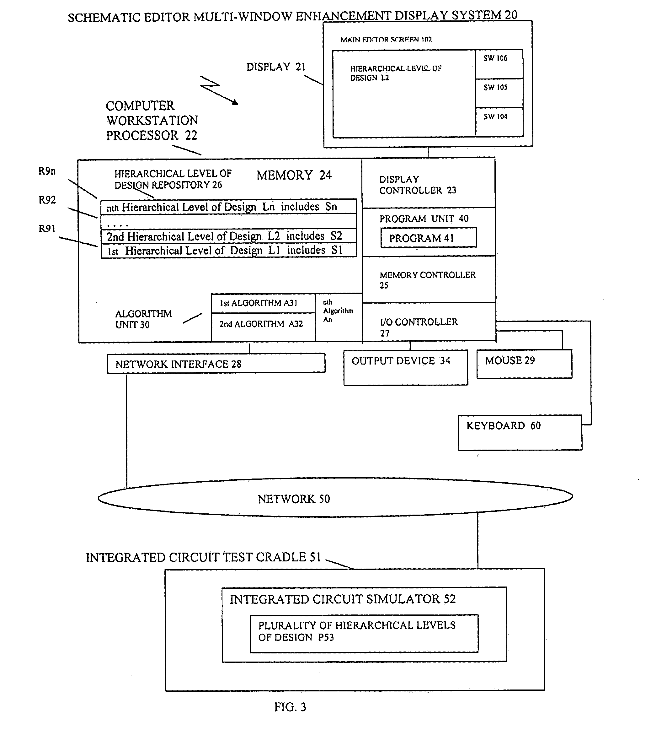 Systems, methods and computer products for schematic editor mulit-window enhancement of hierarchical integrated circuit design