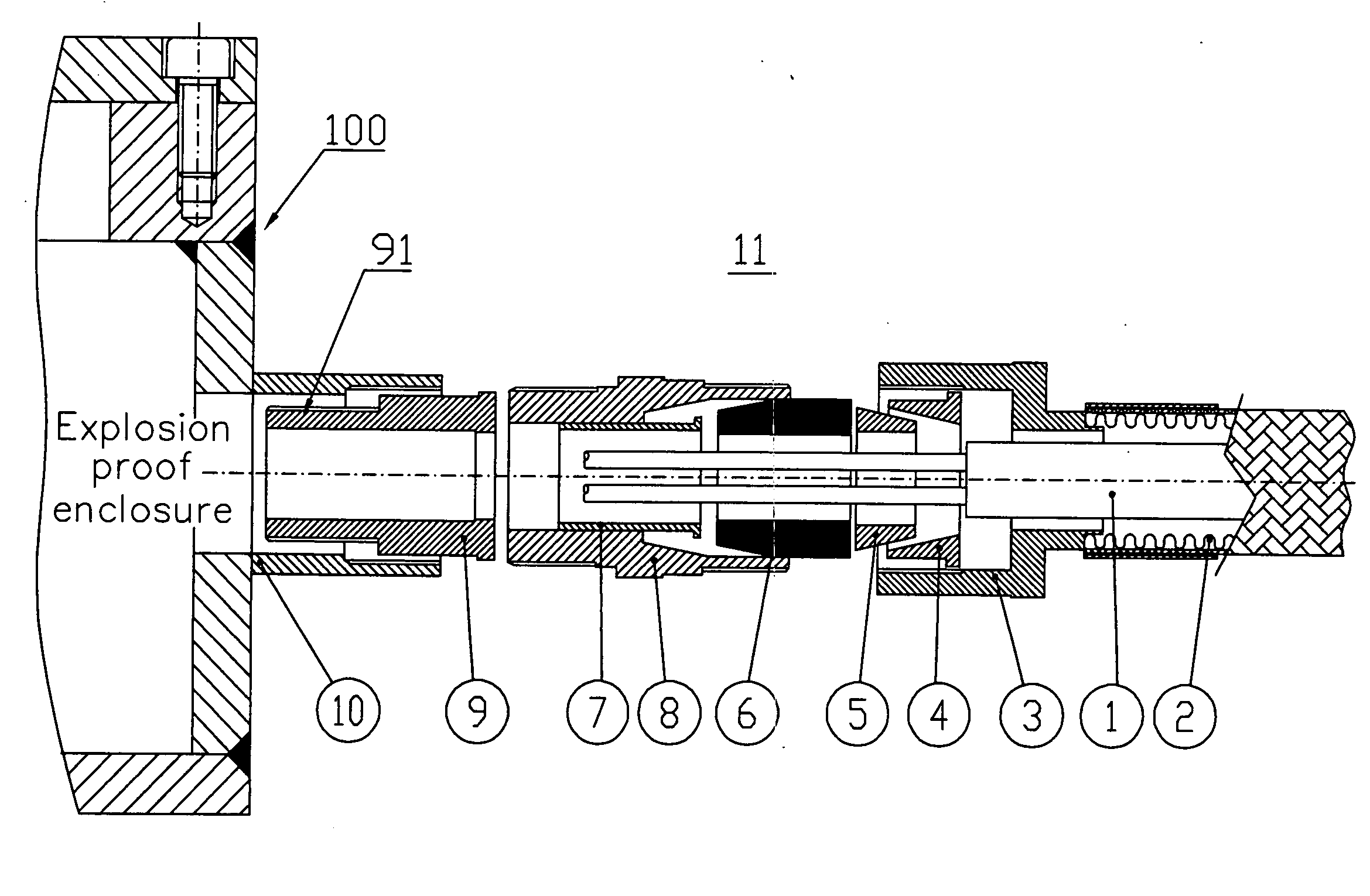 Connector apparatus and system for explosion proof engine