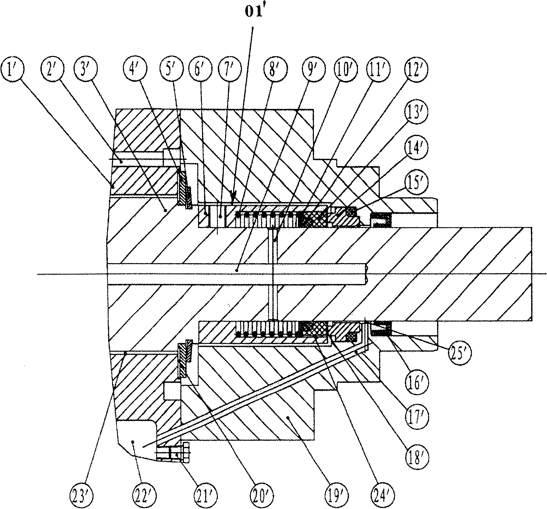 Open type air-conditioning compressor shaft gland device