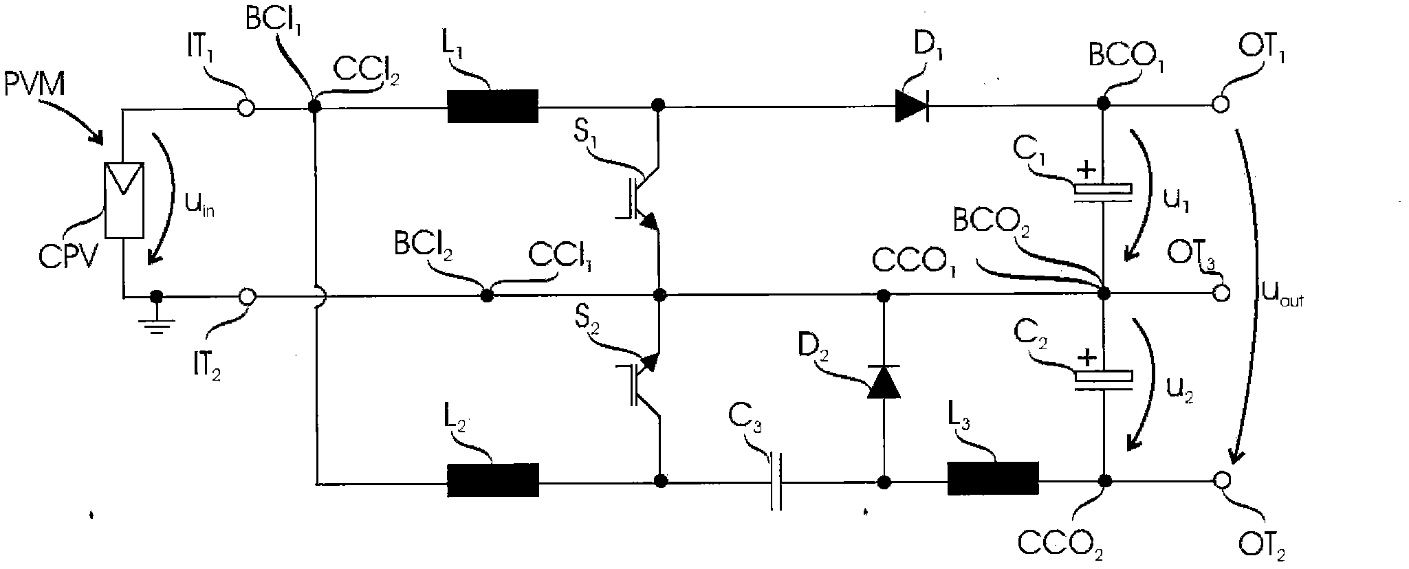 Solar power station including non-isolated DC-DC converter assembly