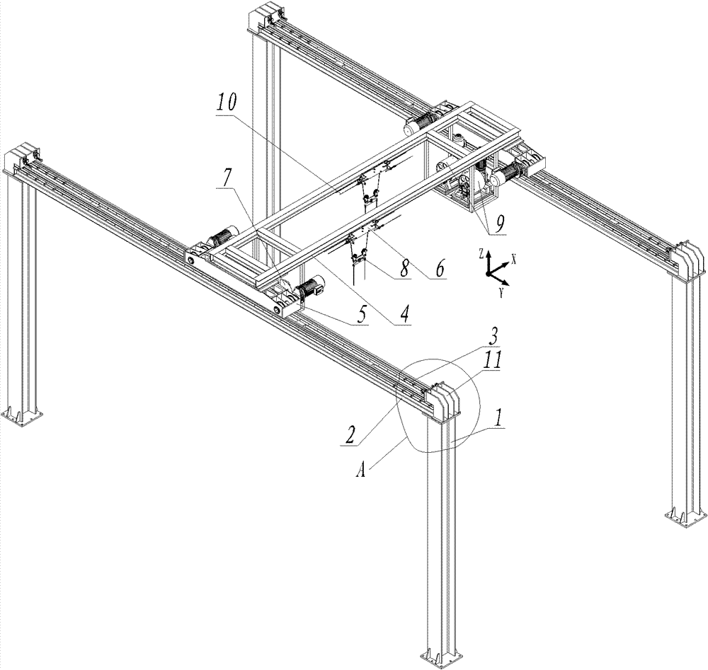 Three-degree-of-freedom program control wire machinery