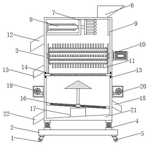 A rice threshing device with drying function