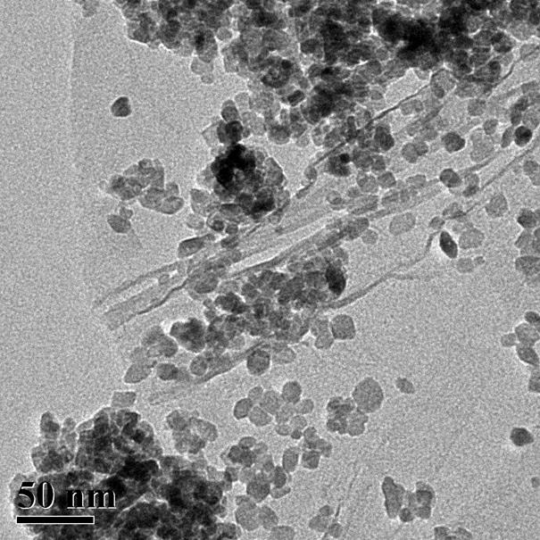 Preparation method of nitrogen doped graphene/ metal oxide nanometer composite material