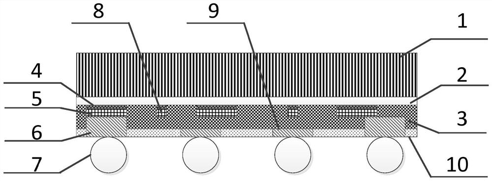 Flip heat source chip and preparation method and application method thereof