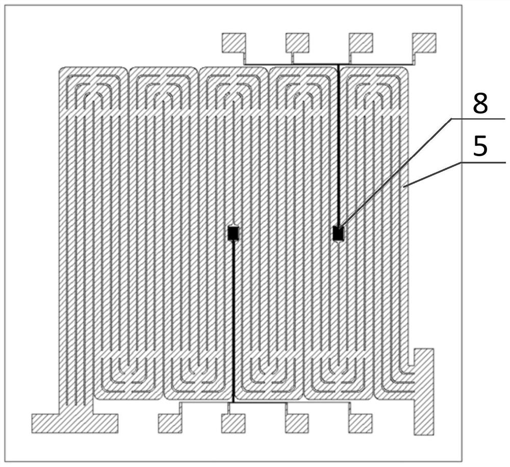 Flip heat source chip and preparation method and application method thereof