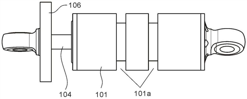 Hydraulic damping device for truck suspension