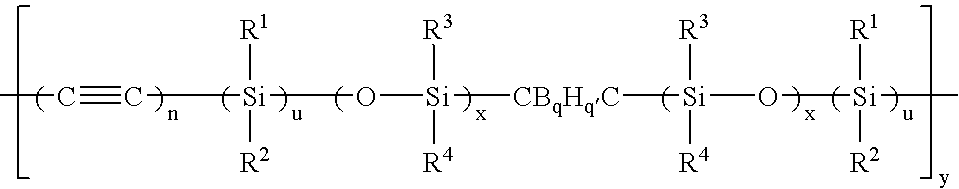 Synthesis of elastomeric poly(carborane-siloxane-acetylene)s