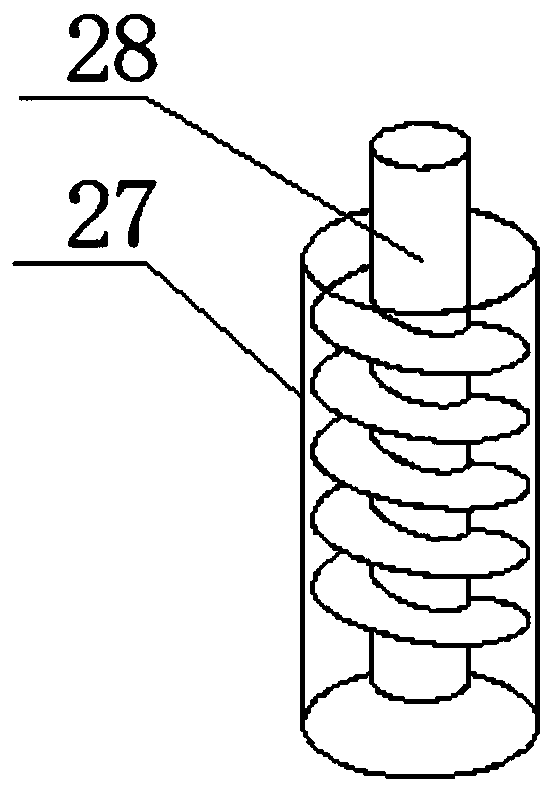 Screw type quick transportation filtering device for food raw materials