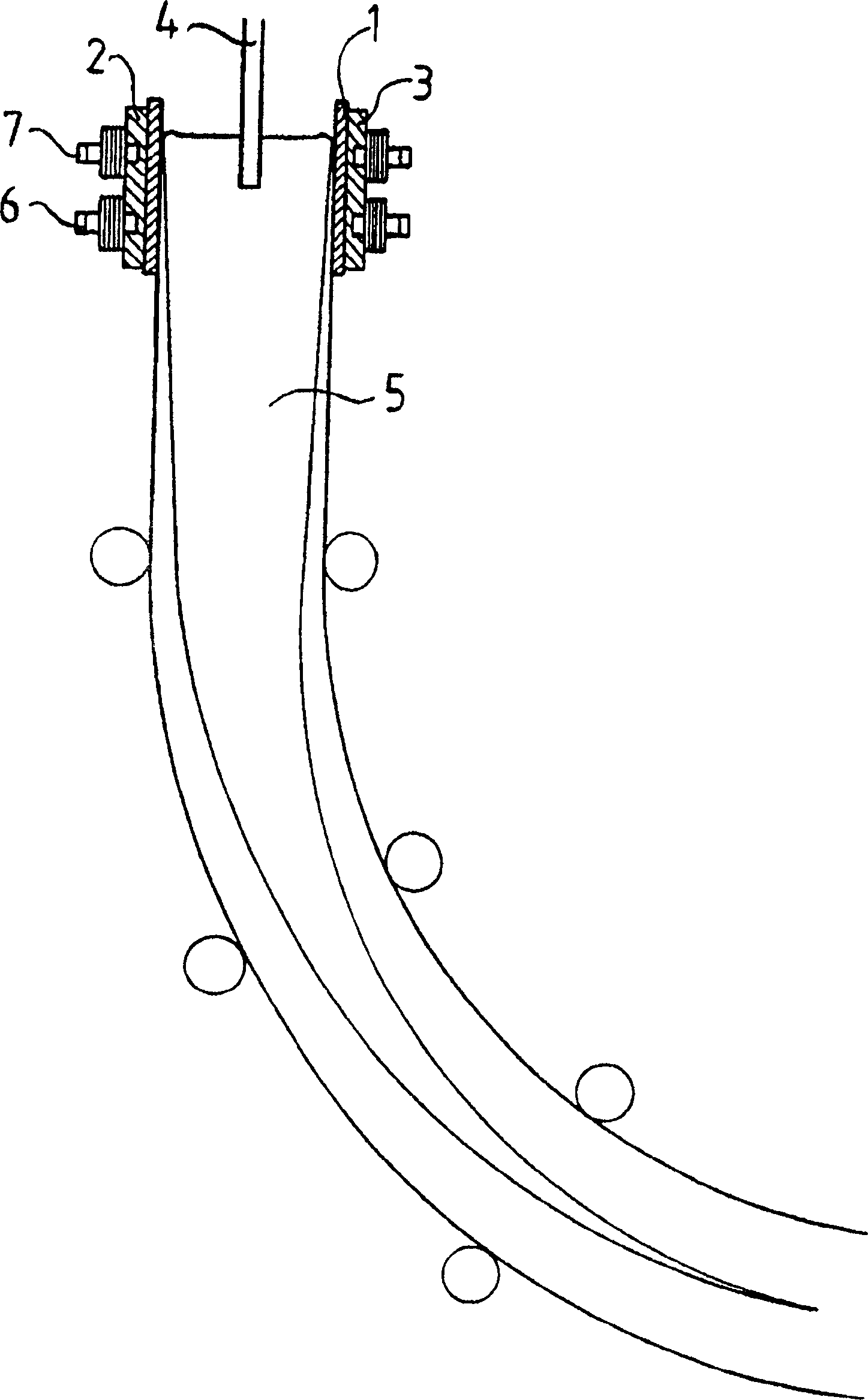 A method and device for continuous casting of metals