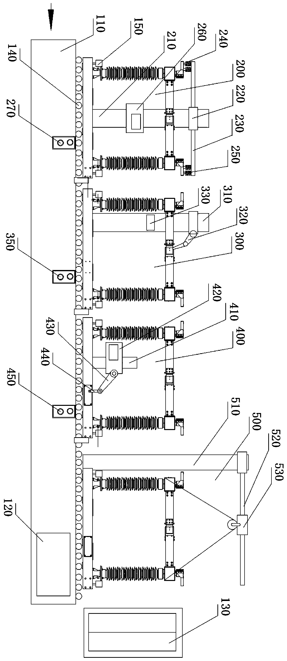 Disconnecting switch delivery inspection assembly line