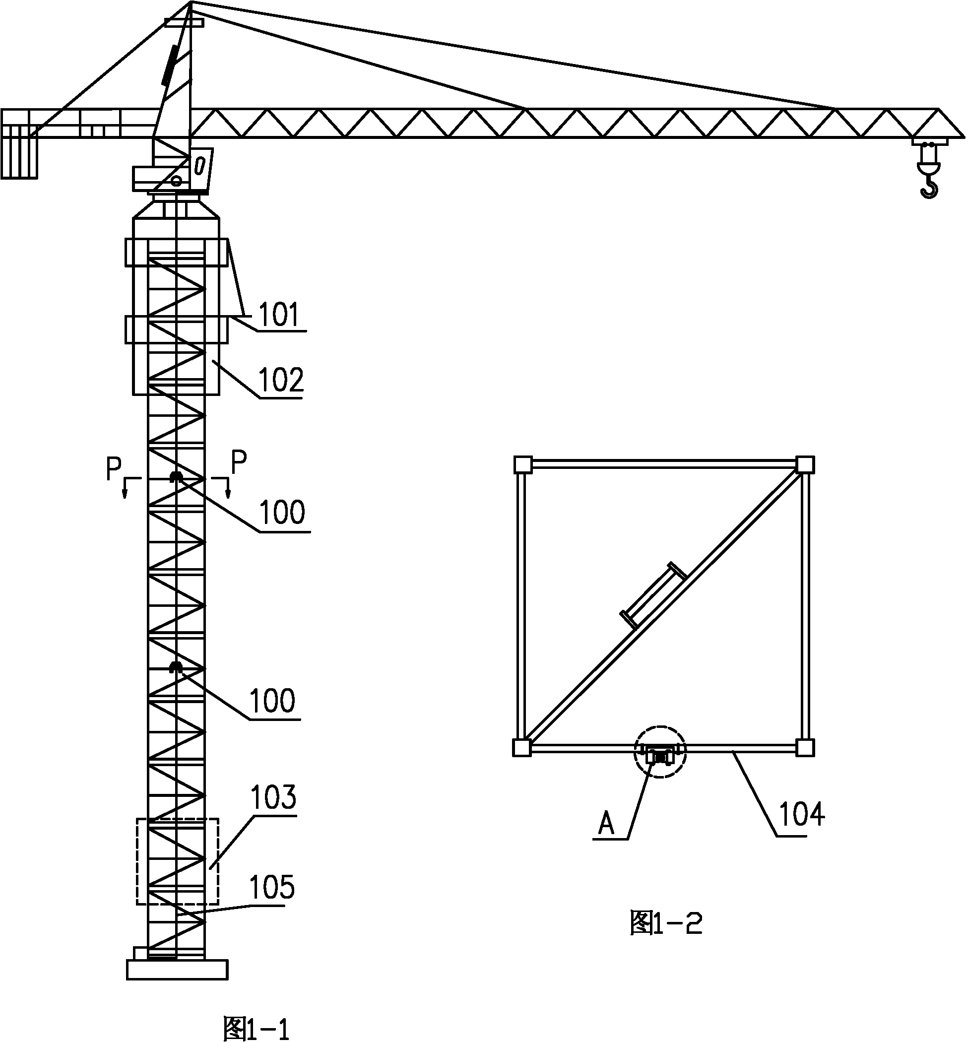 Tower crane cable lifting following device