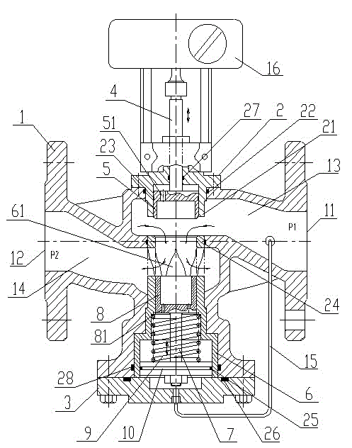 Piston type balance valve