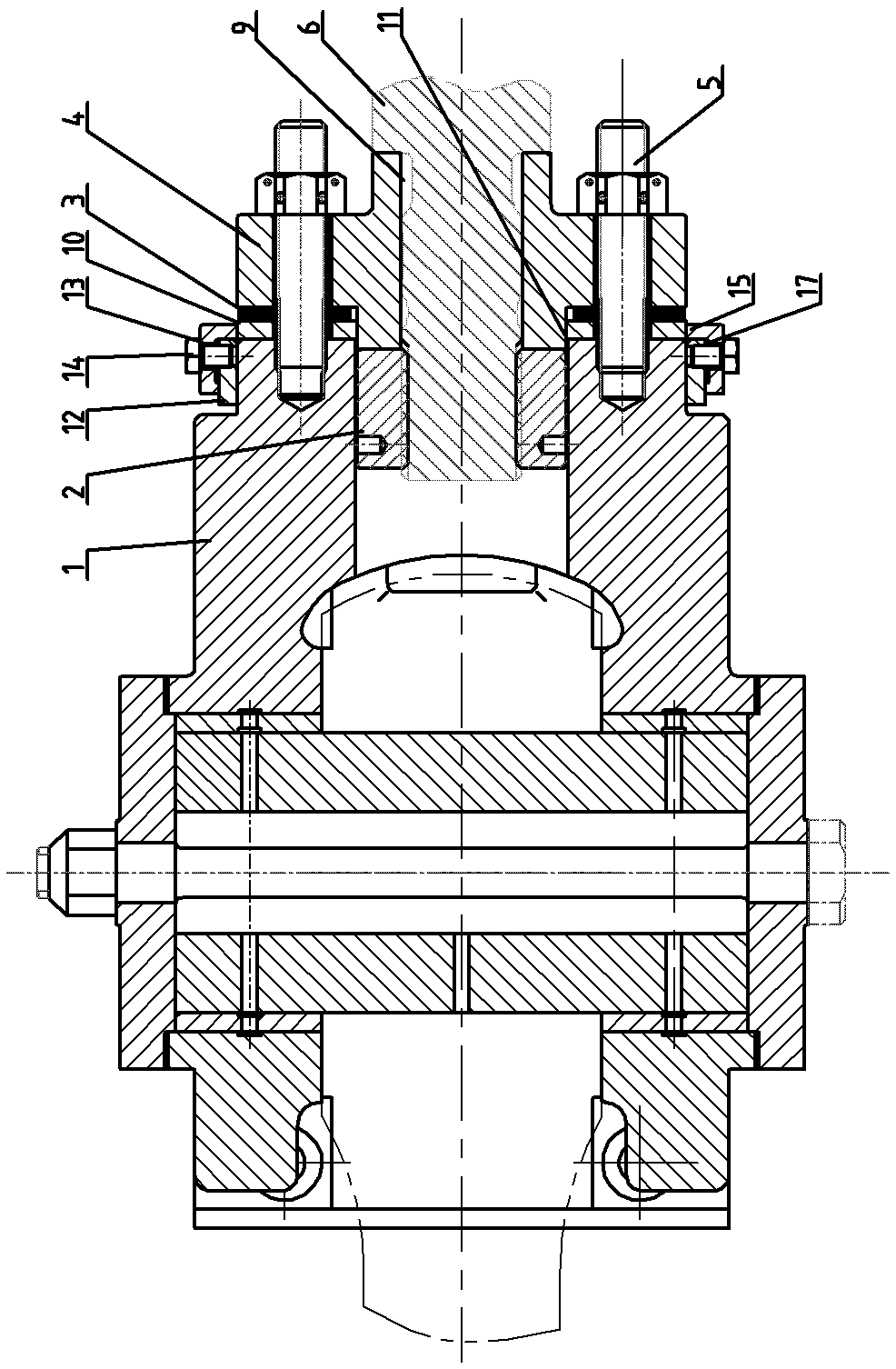 A connection adjustment structure between a piston rod and a crosshead body