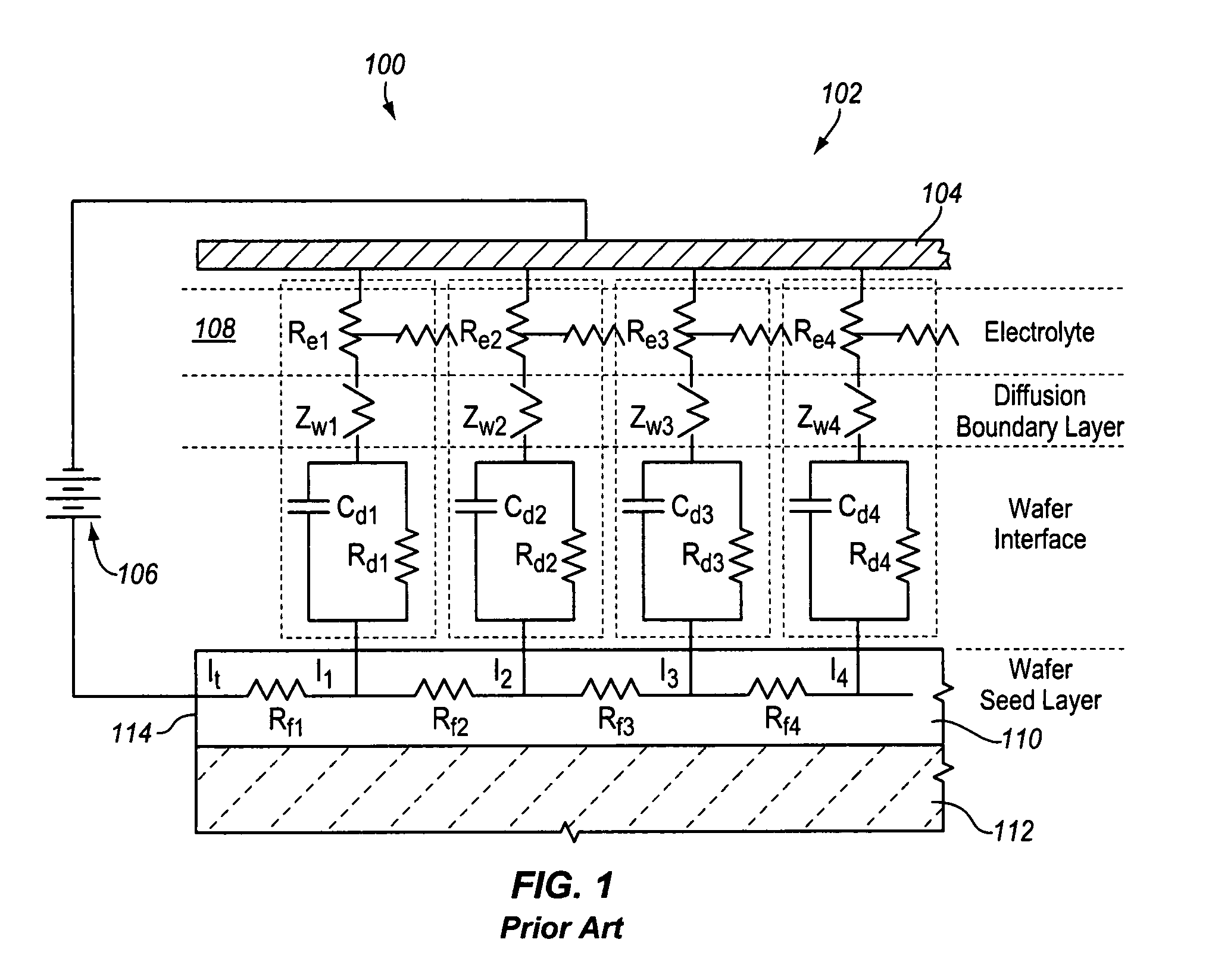 Semiconductive counter electrode for electrolytic current distribution control