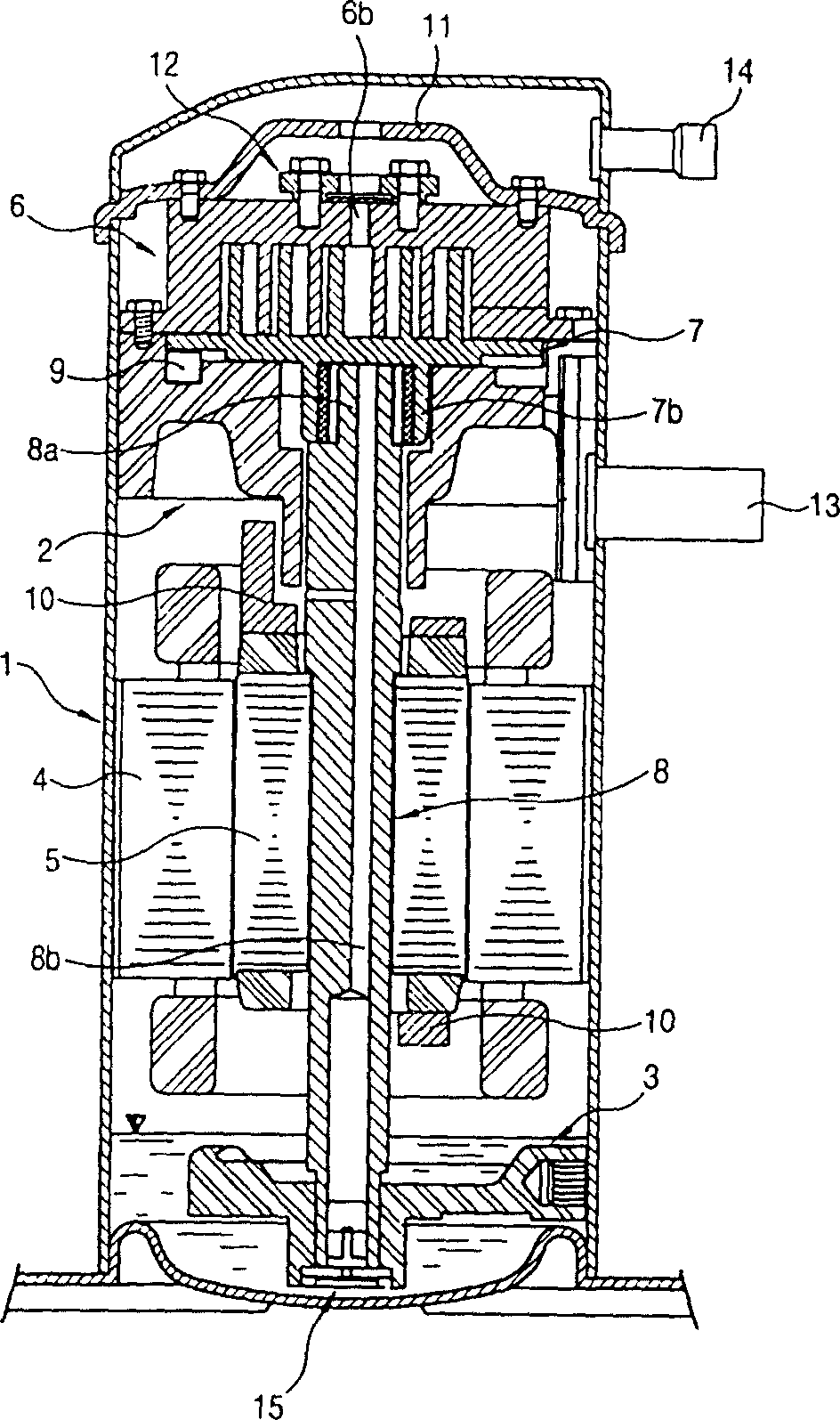 Vortex compressor with rotating loss reducing device