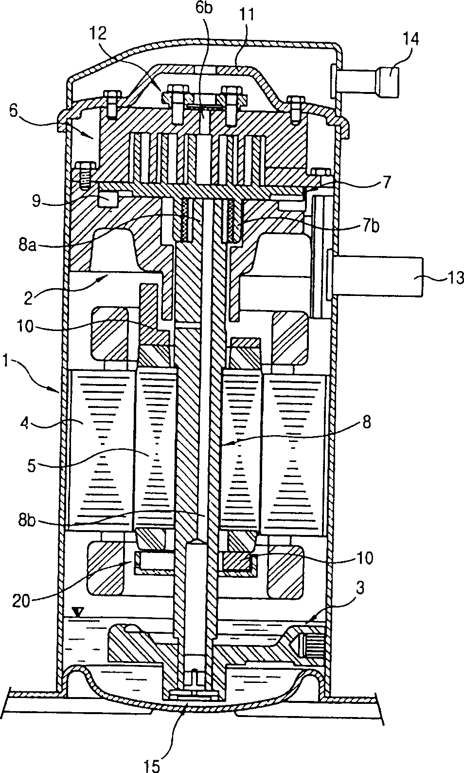 Vortex compressor with rotating loss reducing device