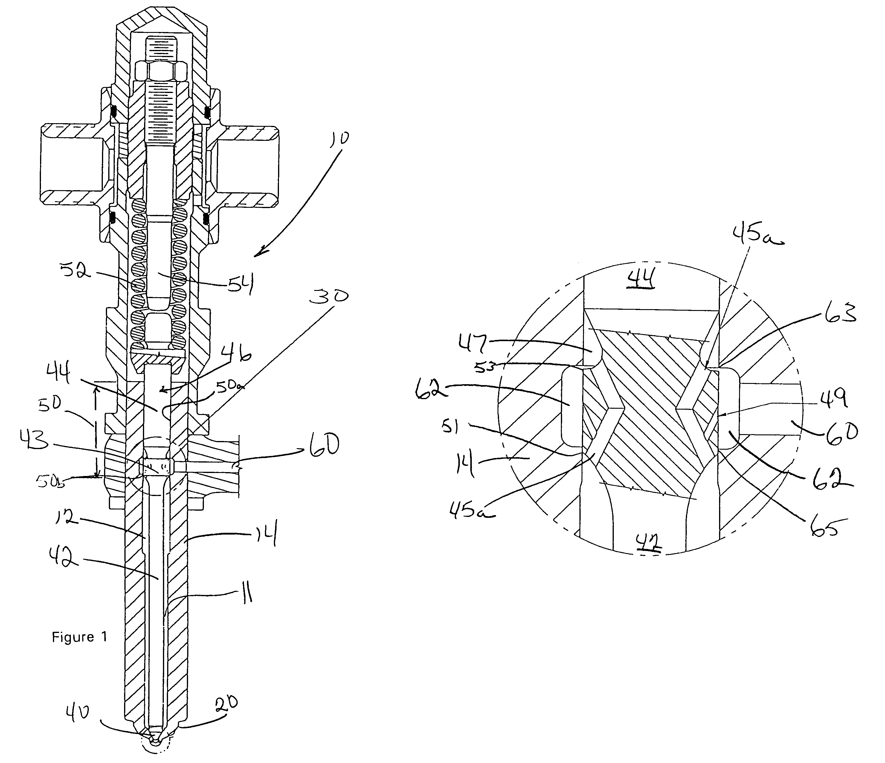 Fuel injector with hydraulic flow control