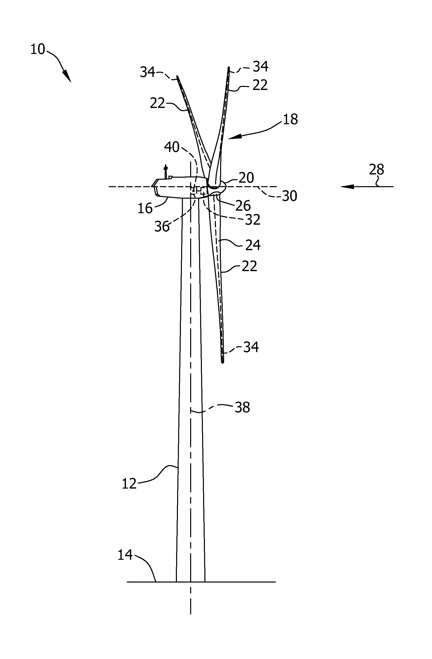 Wind turbine rotor blade with precured fiber rods and method for producing the same