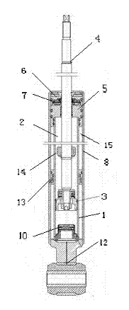 High-pressure absorber with double cylinders provided with floating piston assembly