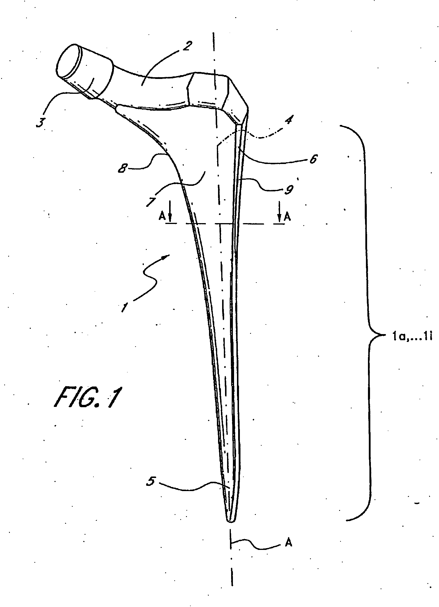 Leaflike shaft of a hip-joint prosthesis for anchoring in the femur