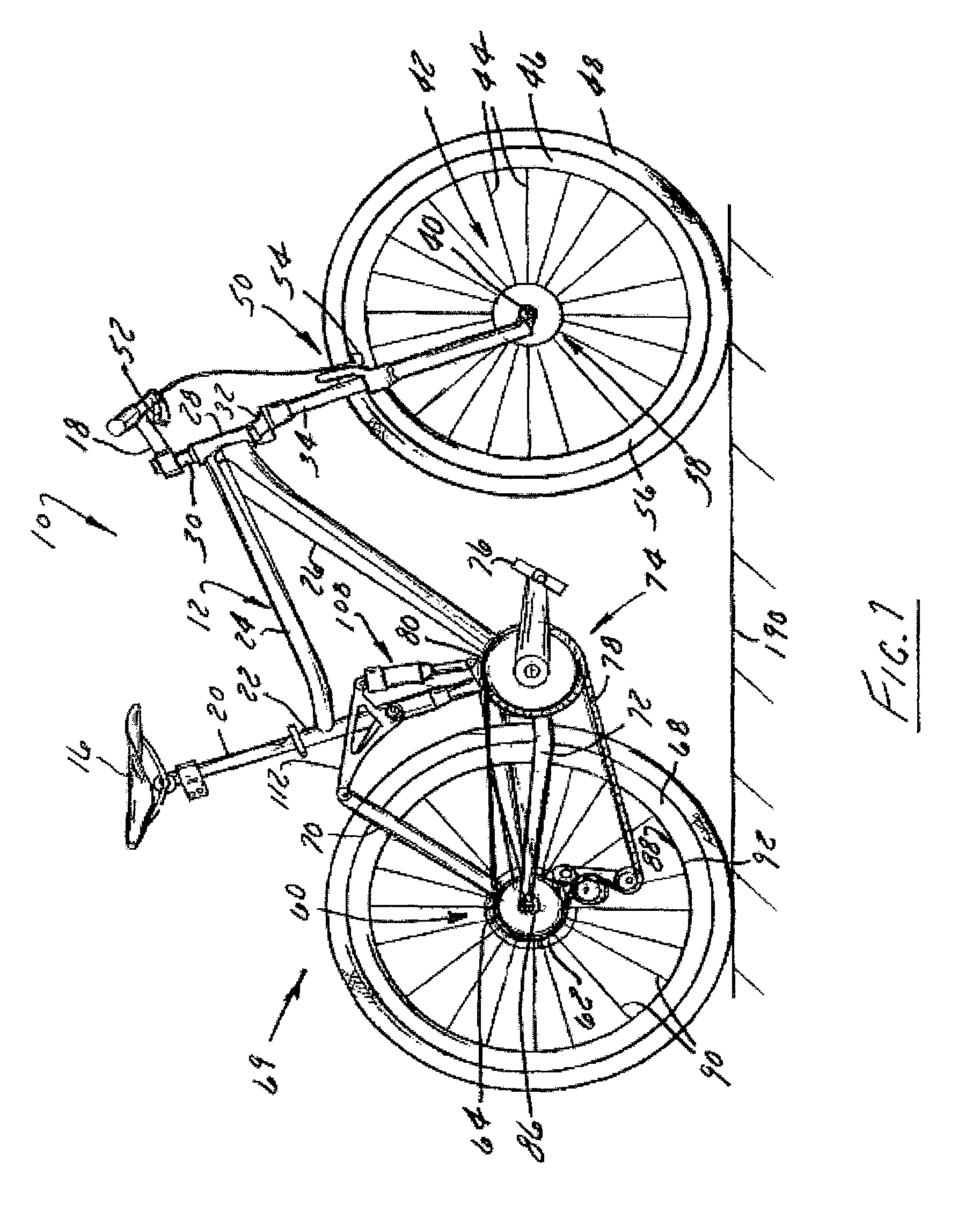 Bicycle rear wheel suspension system