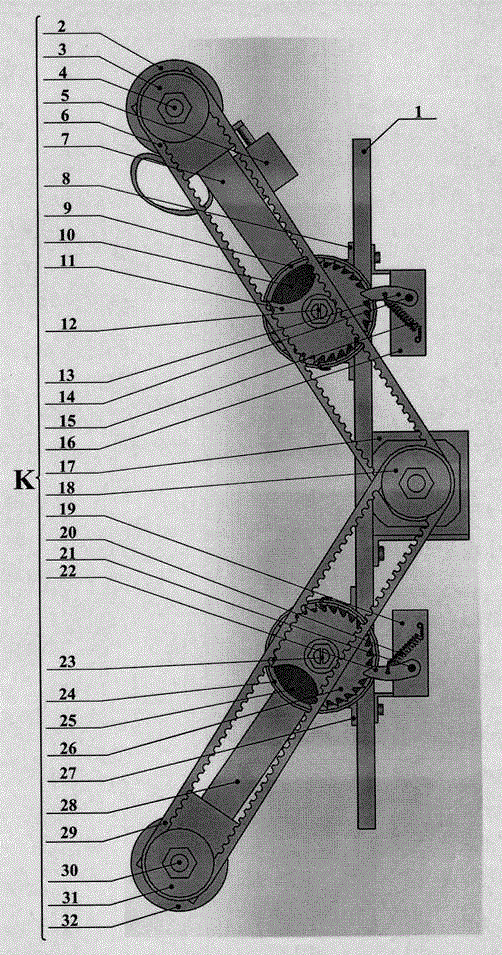 Novel wheel type cable rope climbing device