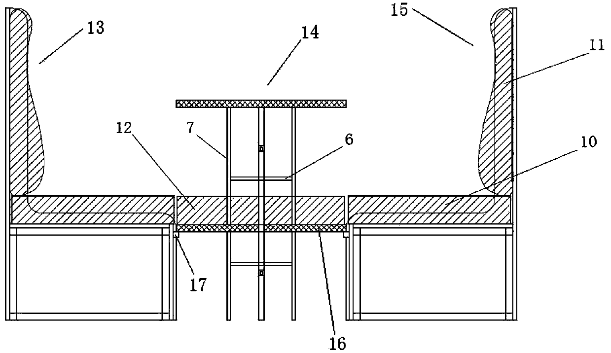 Dining table and motor home with dining table