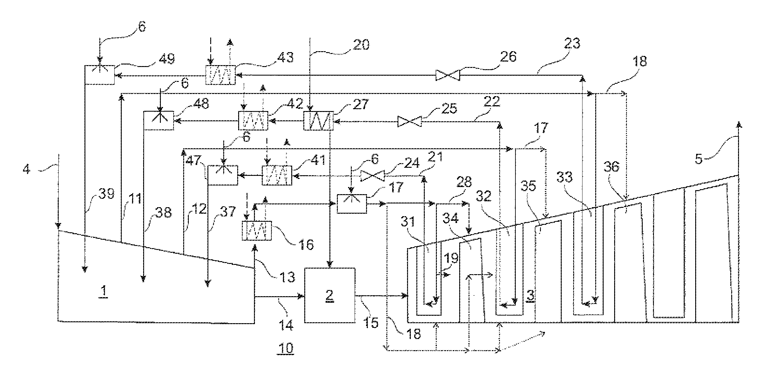 Method for cooling a gas turbine plant and gas turbine plant for implementing the method