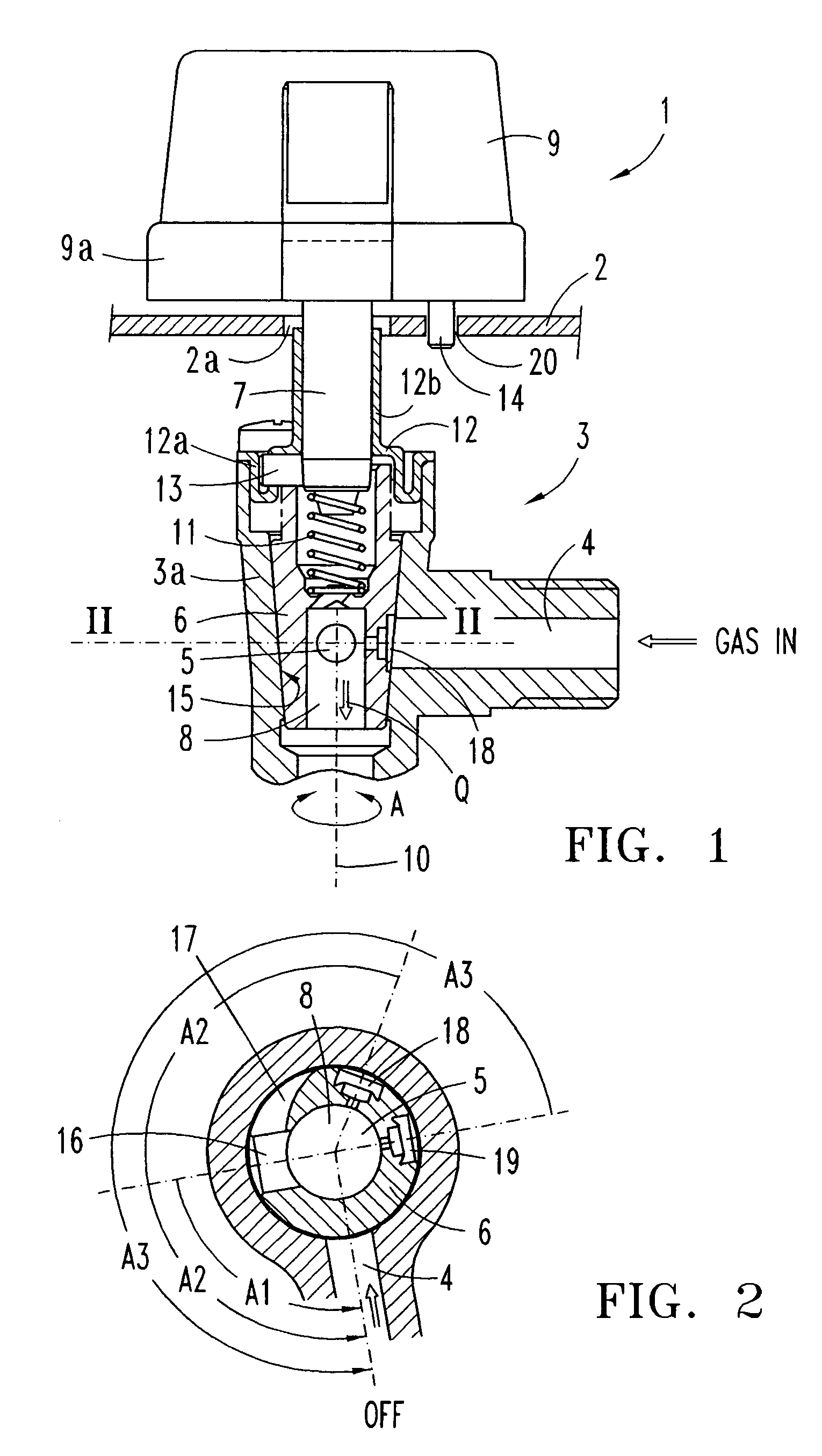 Rotary valve in a multi-gas cooker