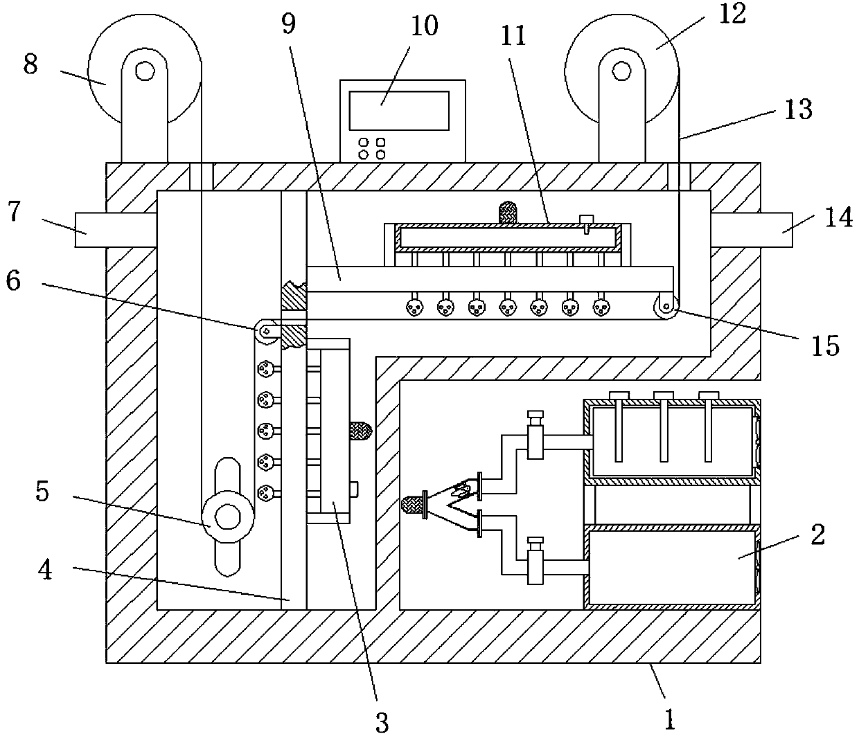 Heating device for textile materials