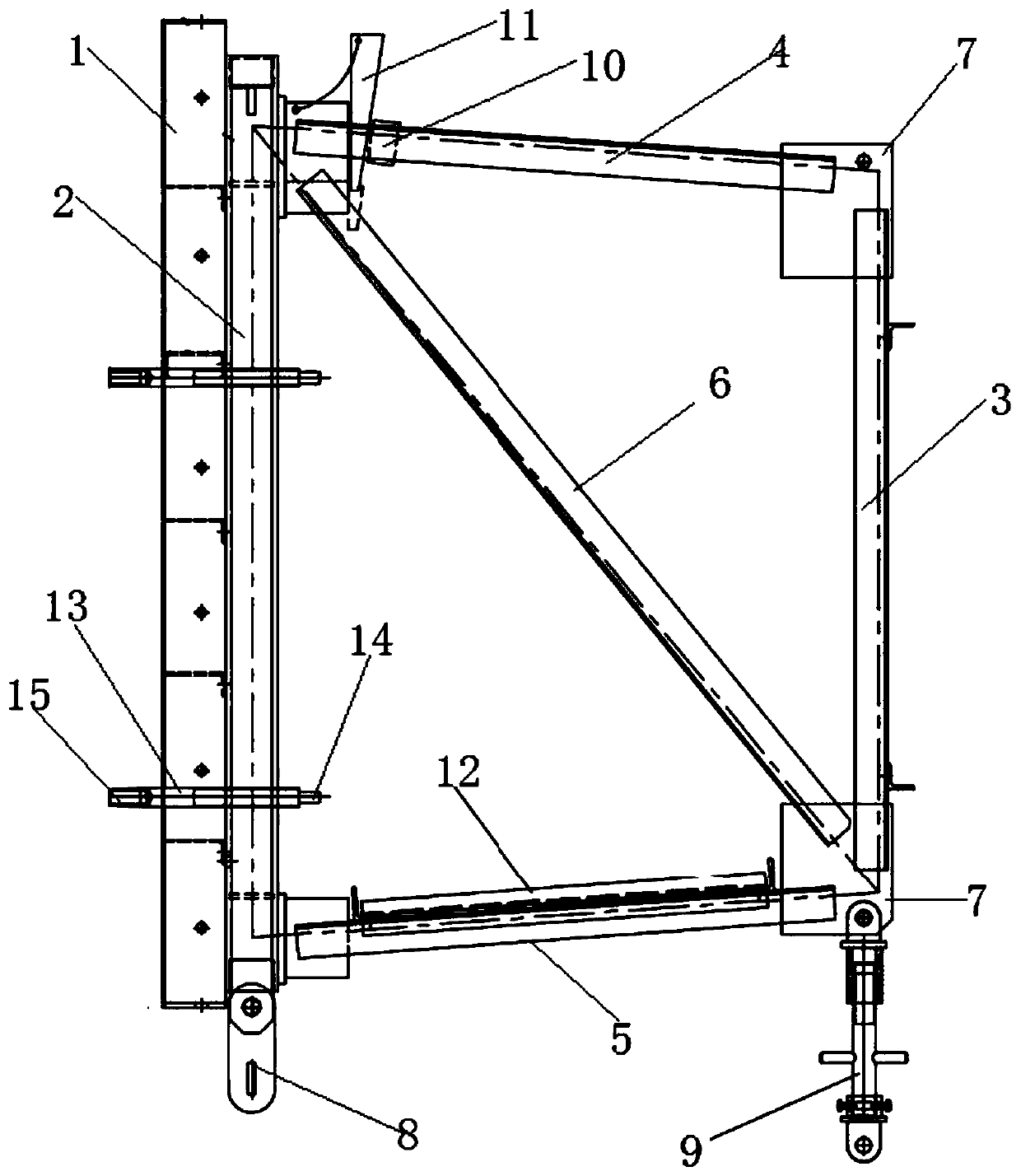 Dam concrete steel formwork structure and construction and installation method thereof