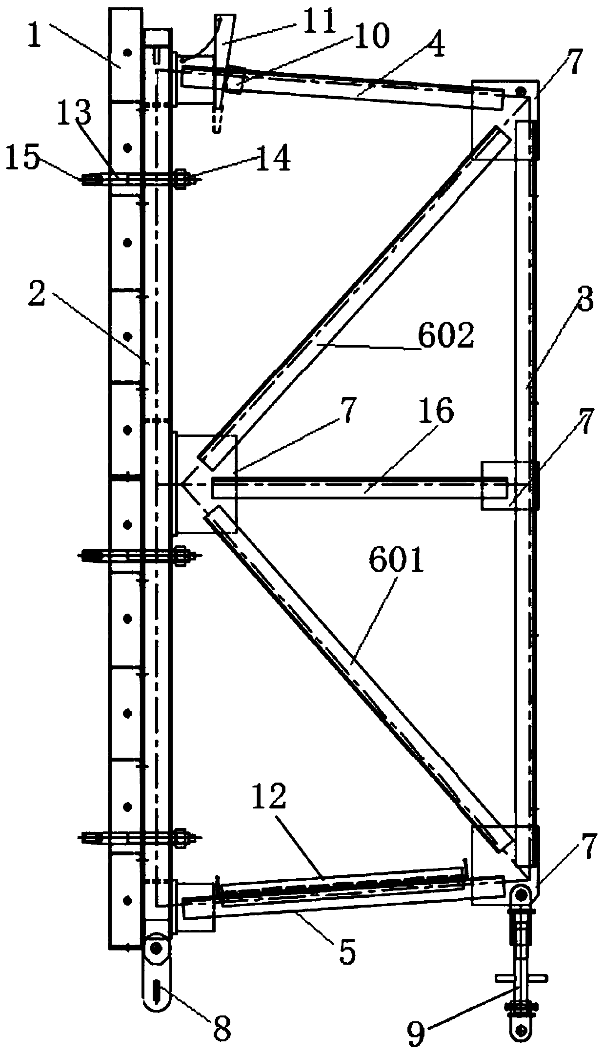 Dam concrete steel formwork structure and construction and installation method thereof