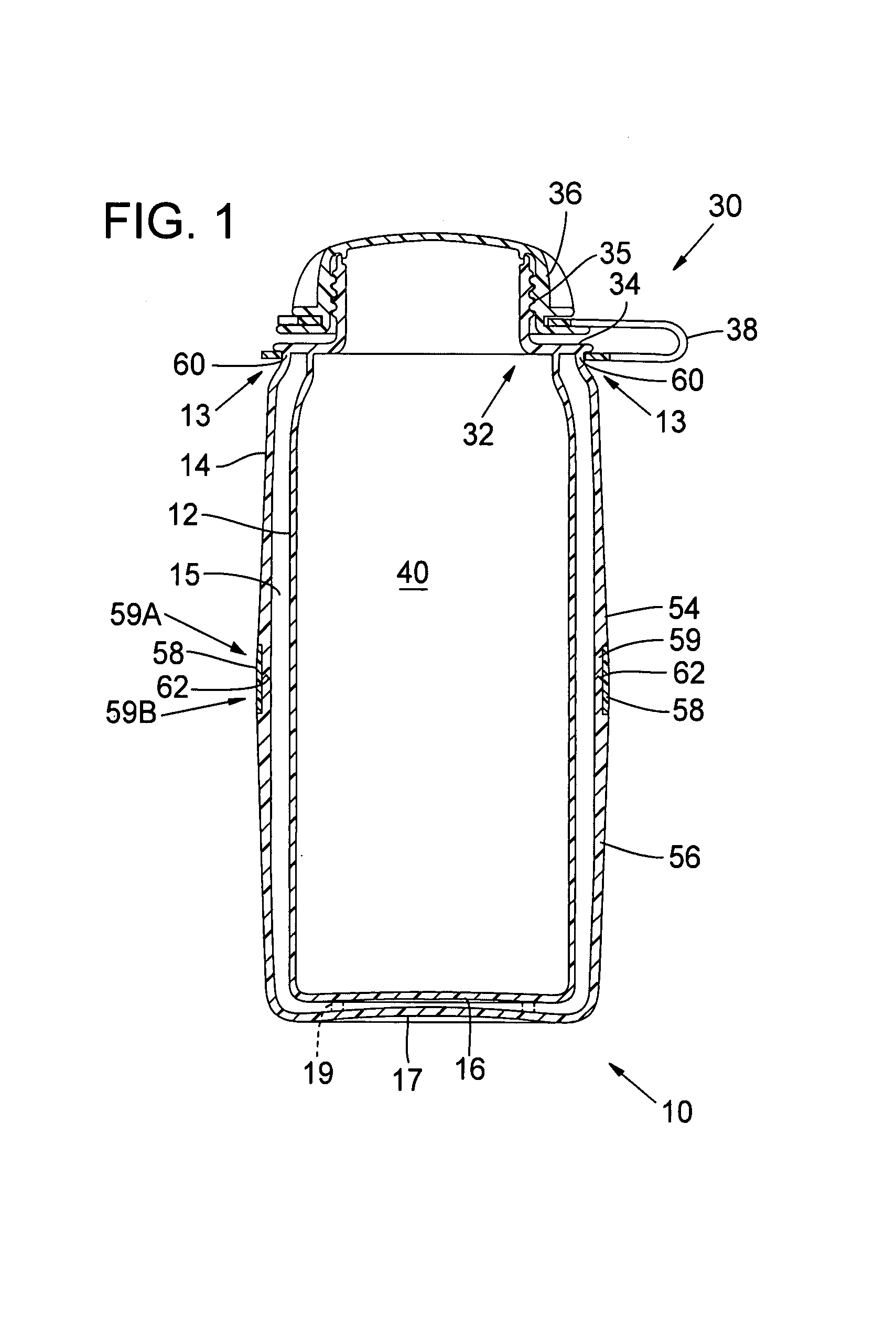 Polycarbonate double walled liquid holding vessel