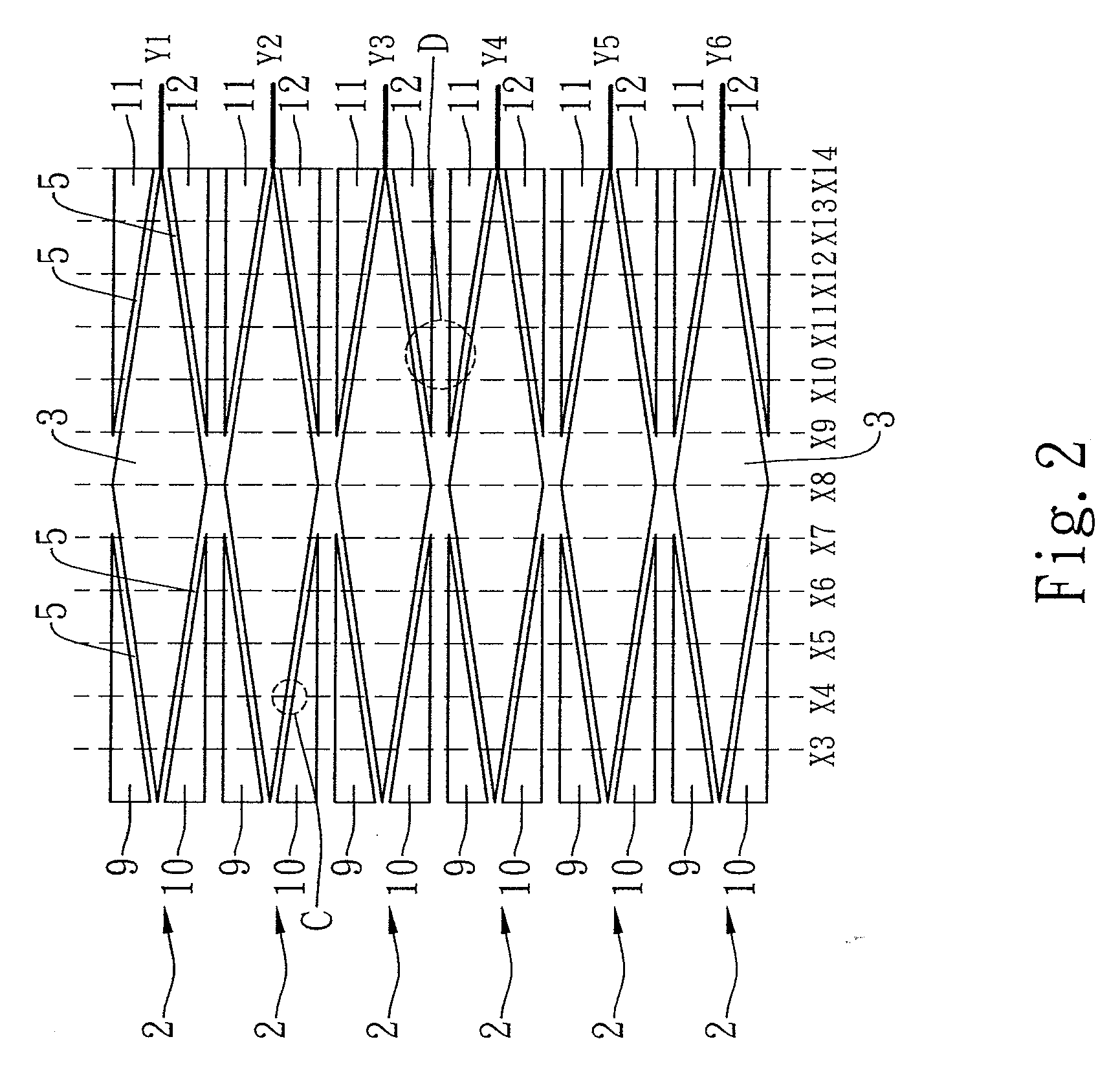 Projecting capacitive touch sensing device, display panel, and image display system